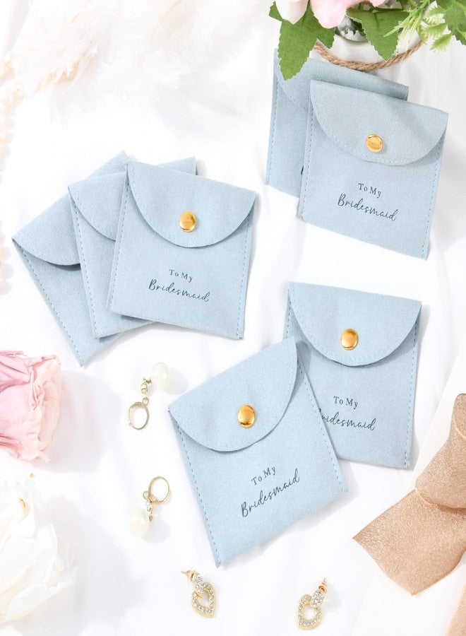 CEELGON Jewelry Bags Bridesmaid Gifts Set of 8 Velvet Small Jewelry Pouch with Button Bracelet Earring Necklace Packaging Bridesmaid Proposal Gift Bags Bridal Party Favors Gifts (Light Dusty Blue) - Image 5